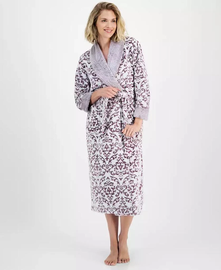 Charter Club Women's Long Embossed Plush Robe, Created for Macy's 1