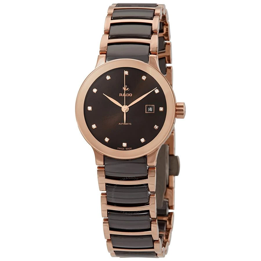 Rado Centrix Automatic Diamond Brown Dial Ladies Watch R30183752 1