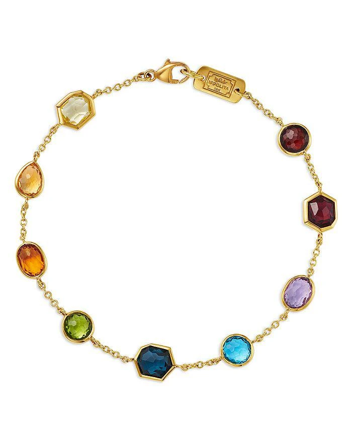 Ippolita 18K Yellow Gold Rock Candy® Multi Gemstone Mixed Cut Bezel Link Bracelet - Exclusive