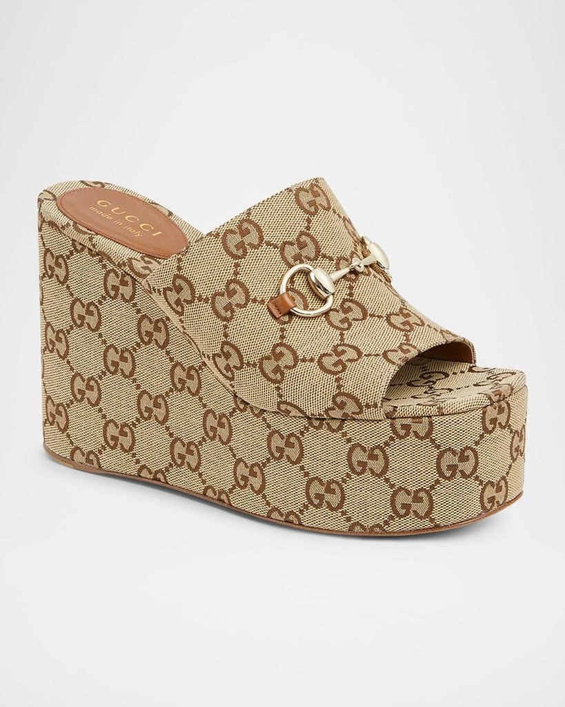 Gucci Carmen GG Canvas Platform Wedge Sandals 2