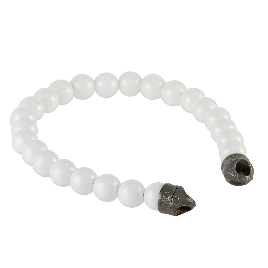 Stephen Webster England Made Me Silver and Black Rhodium White Ceramic Beaded Bracelet (No Clasp) 2