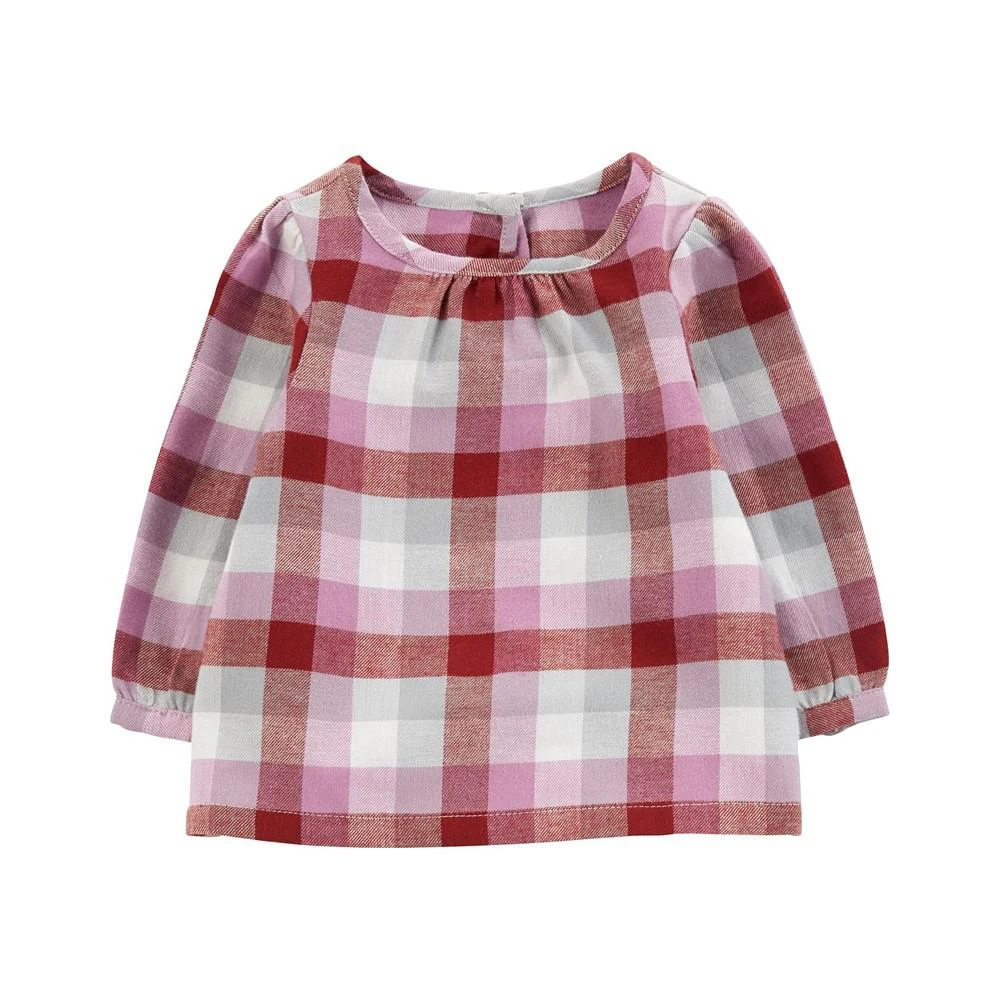 Carter's Baby Girls Plaid Shirt and Denim Overall, 2 Piece Set 3