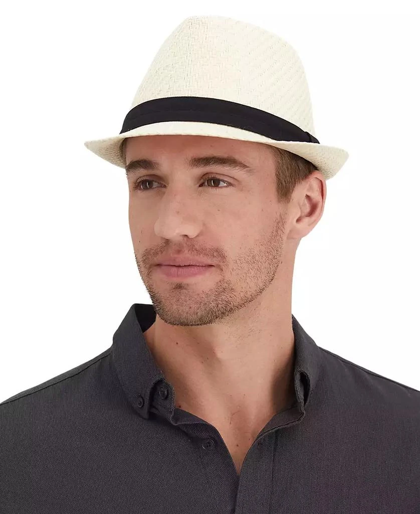 Levi's Men's Classic Flat Brim Straw Cotton Band Fedora 2