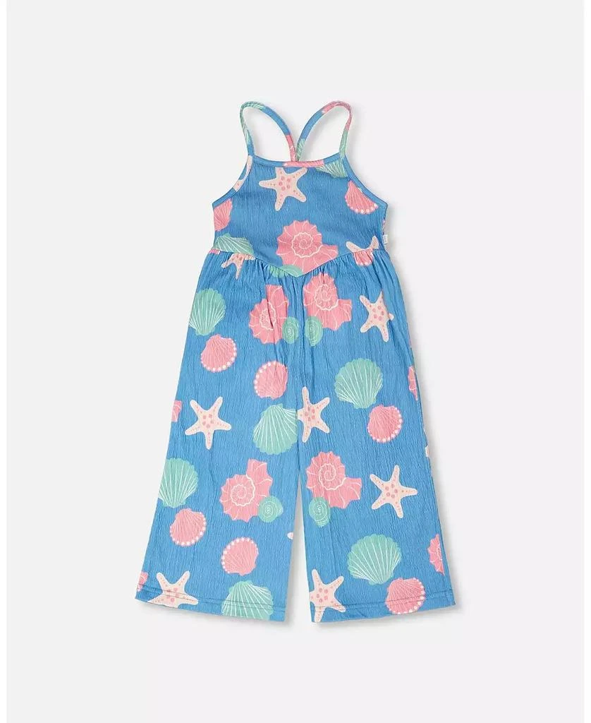 Deux par Deux Toddler Girls Crinkle Jersey Jumpsuit Shell Print