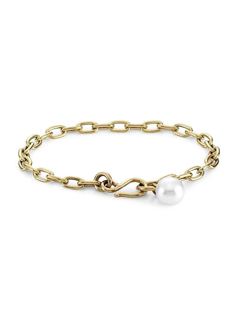 Zoe Chicco Medium 14K Yellow Gold
8MM Pearl Charm Oval-Link Bracelet