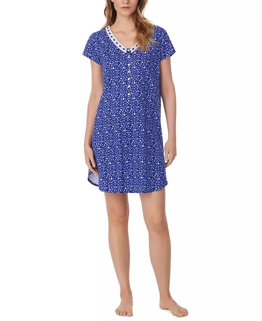 Eileen West Women
s Cotton Cap-Sleeve Nightshirt 1