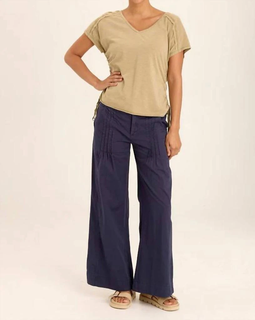 XCVI Xcvi - Diggory Cinched Cord V-neck Jersey Tee 4