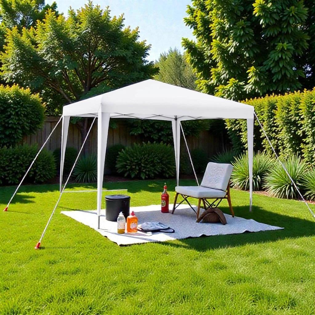 Hivvago 10 x 10 Ft Collapsible Patio and Beach Shade Canopy for Outdoor Activities