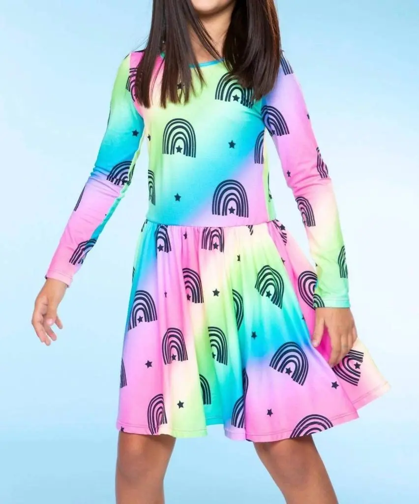 Pixie Lane Pixie Lane - Star Simply Soft Long Sleeve Be Happy Dress