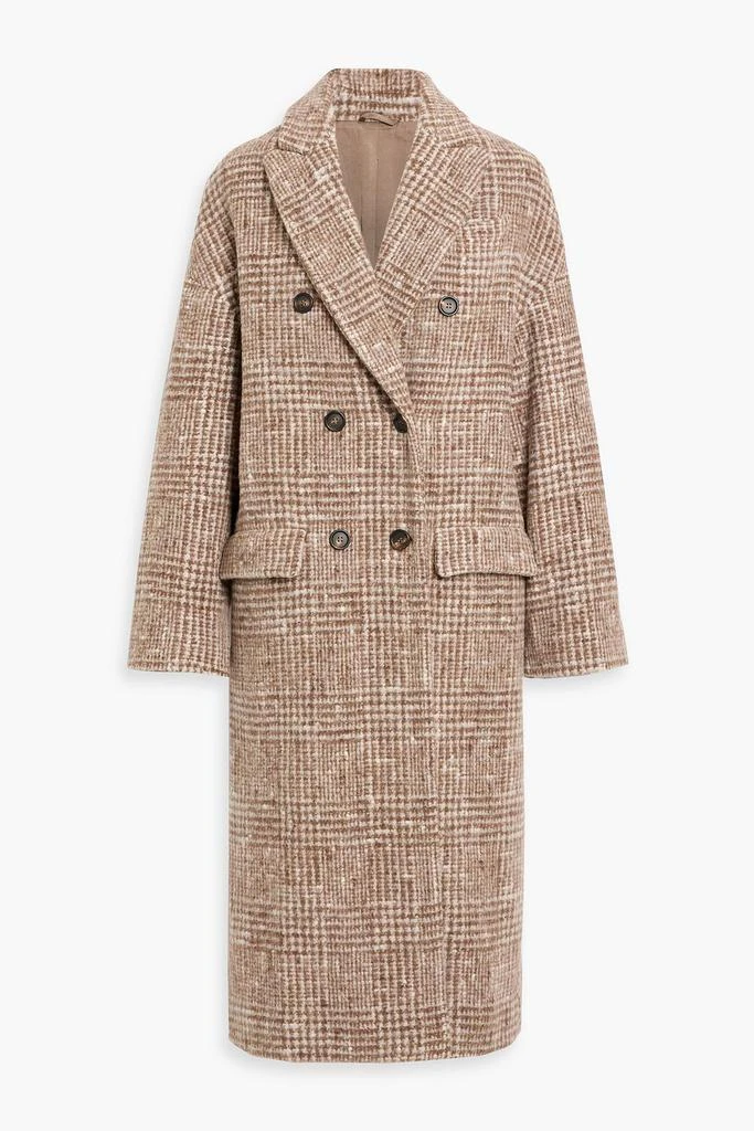 Brunello Cucinelli Double-breasted Prince of Wales checked alpaca-blend coat