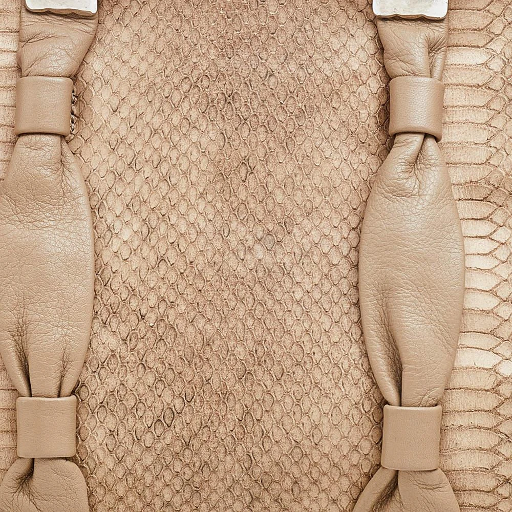 Furla Furla Beige Python Embossed Leather Shoulder Bag 5