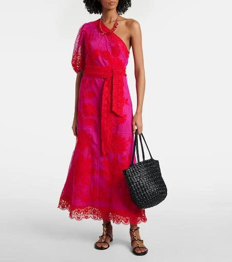 Farm Rio One-shoulder guipure lace maxi dress 2