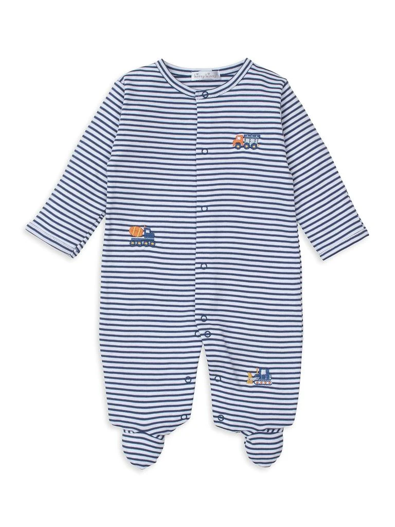 Kissy Kissy Baby
s Embroidered Truck Striped Footie
