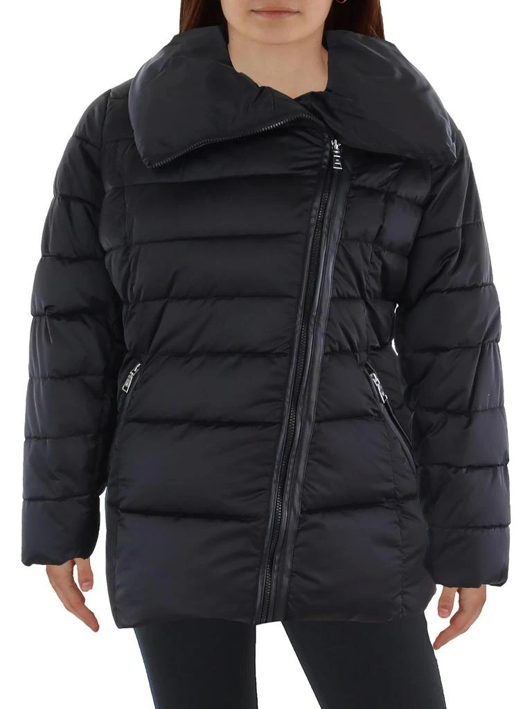 Tahari Plus Womens Insulated Asymmetric Puffer Jacket 1