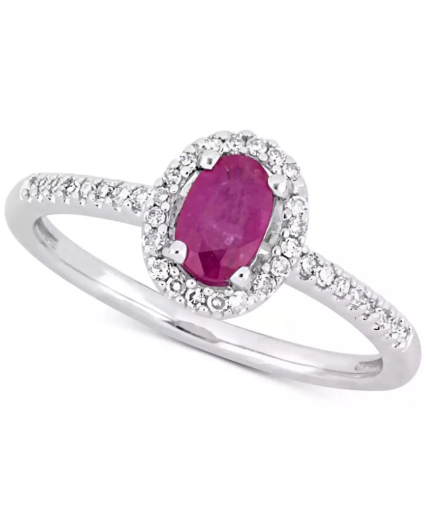 Macy
s Ruby (5/8 ct. t.w.) 
Diamond (1/8 ct. t.w.) Oval Halo Ring in 10k White Gold 1