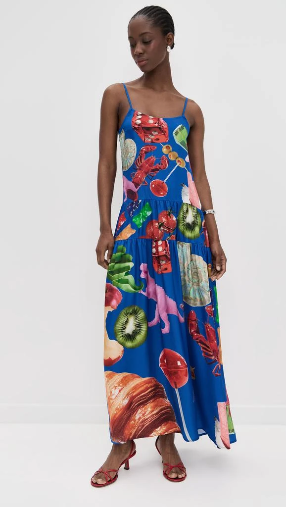 BruceGlen Blue Print Tiered Maxi Dress 1