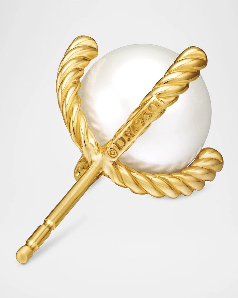 David Yurman Pearl Stud Earrings with Diamonds in 18K Gold, 14mm 6