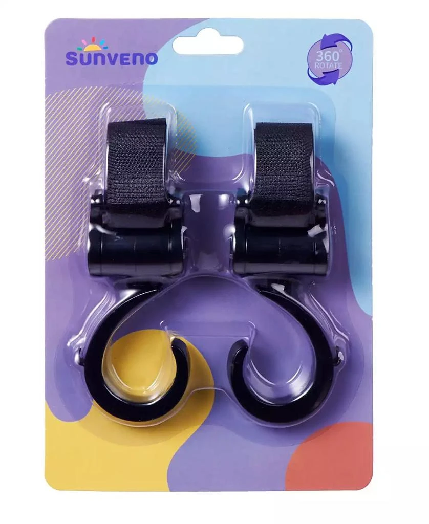 Sunveno Baby Stroller Hooks with Velcro Straps Set of 2 5