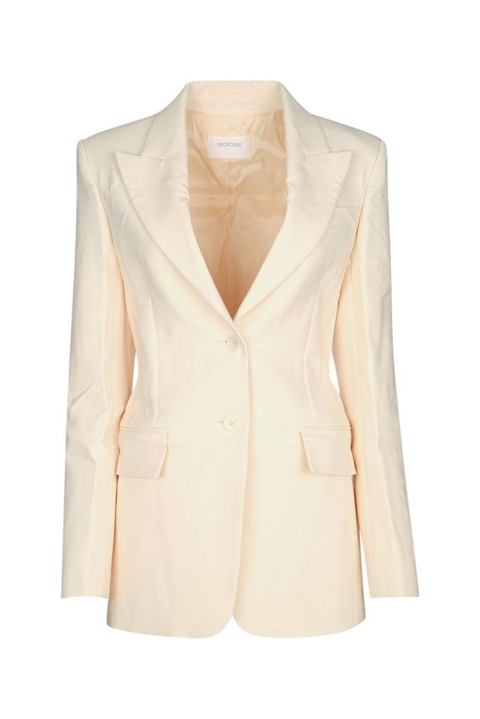 【関税&送料込】Max Mara Corfu Double-Breasted Jacket In Str Max Mara Max Mara Corfu Double-Breasted Long-Sleeved Jacket