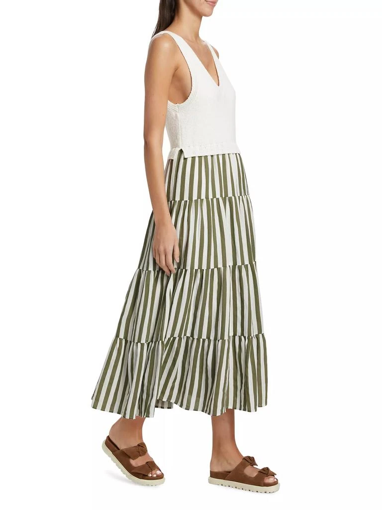 En Saison Cece Mixed-Media Midi-Dress 4