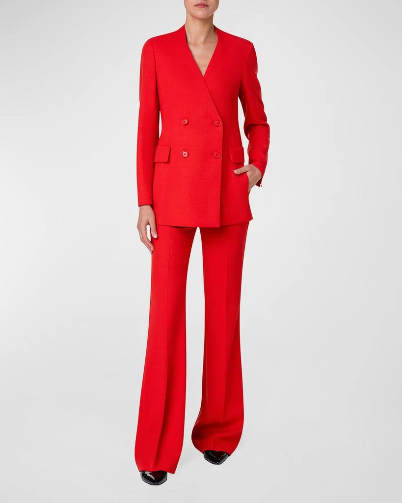 Akris Trinity Collarless Wool Blazer Jacket 2