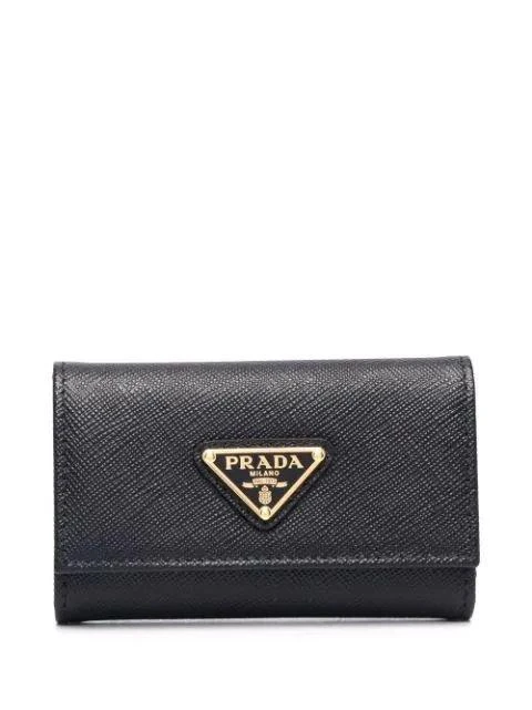 Prada Prada Logo Plaque Tri-Fold Key Case 1