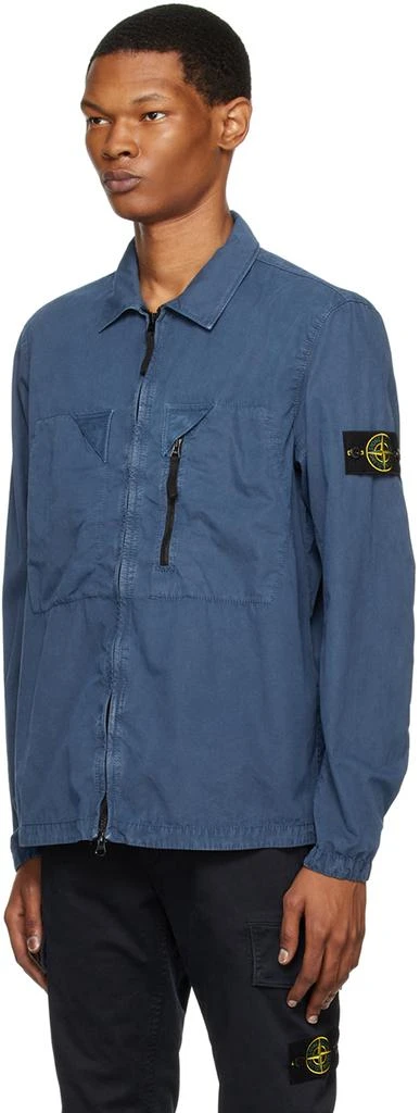 Stone Island Navy Garment-Dyed Jacket 4