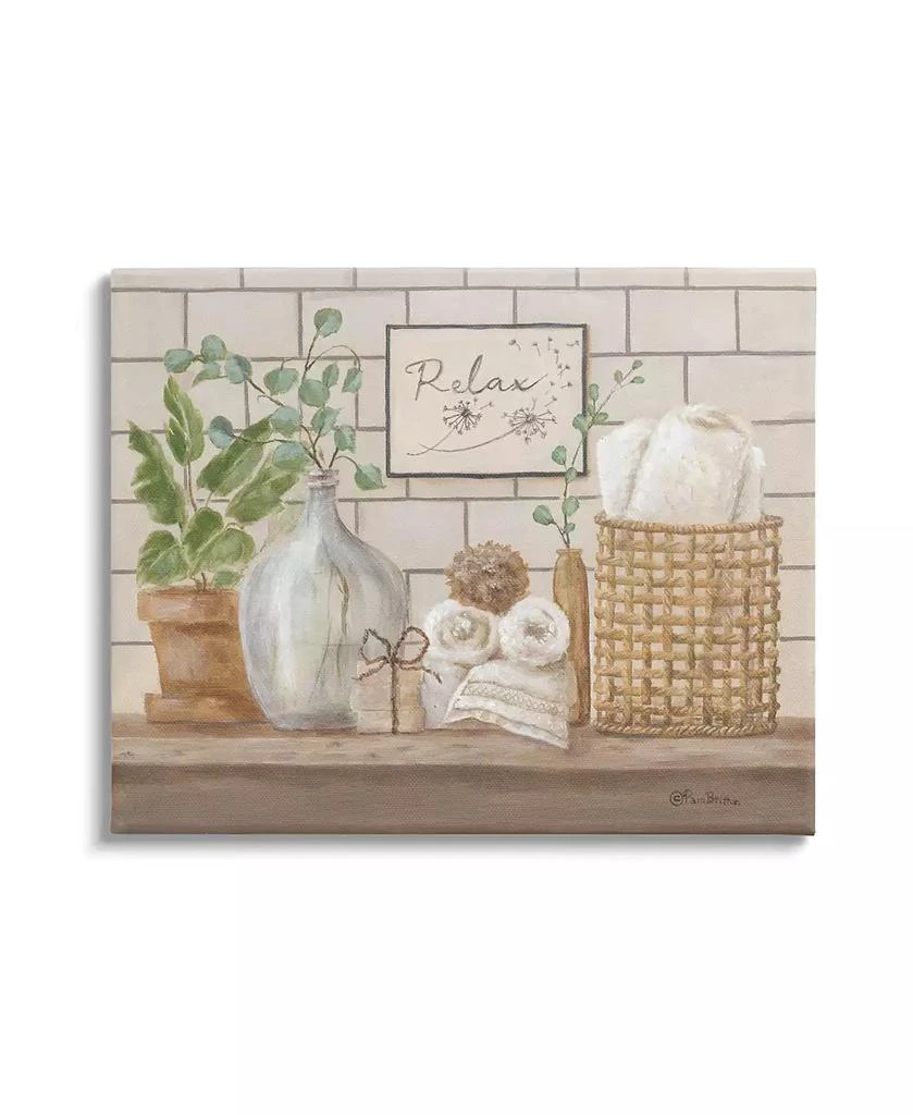 Stupell Industries Relax Uplifting Bathroom Scene Canvas Wall Art, 16" x 1.5" x 20"