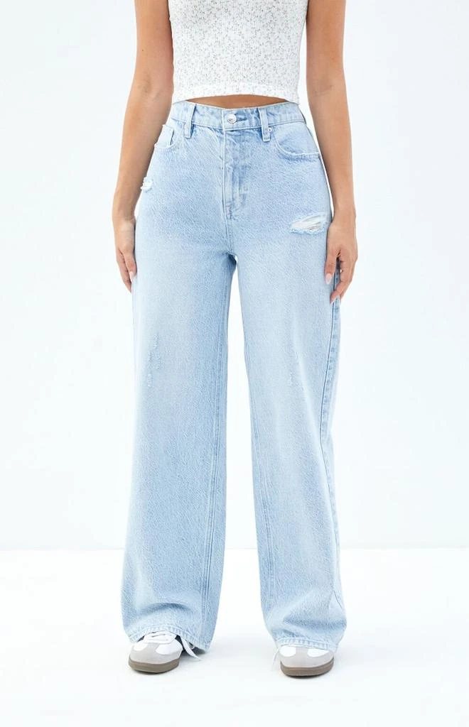 PacSun Cali Light Indigo Ripped Baggy Boyfriend Jeans 1