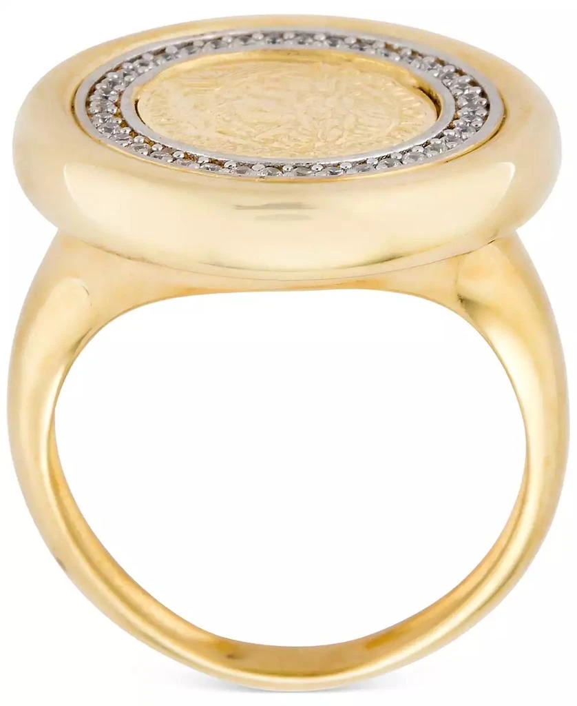 Macy's Diamond Coin Statement Ring (1/4 ct. t.w.) in 14k Gold-Plated Sterling Silver 3