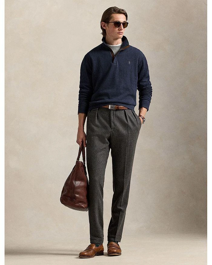 Ralph Lauren Houndstooth Luxury Jersey Quarter Zip Pullover 2