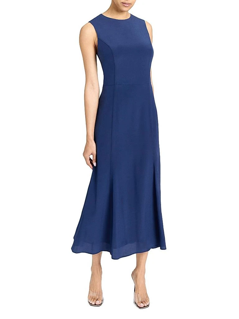 Santorelli Silk Crêpe de Chine Fit & Flare Midi-Dress 3