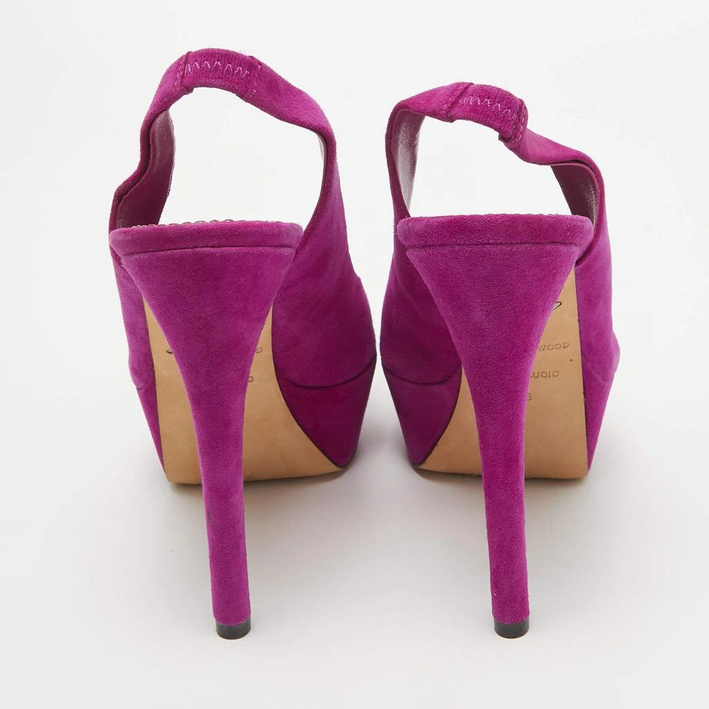Brian Atwood Brian Atwood Pink Suede Peep Toe Platform Slingback Sandals Size 38.5 5