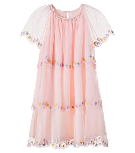 Stella McCartney-Girls Pink Star & Layered Tulle Dress