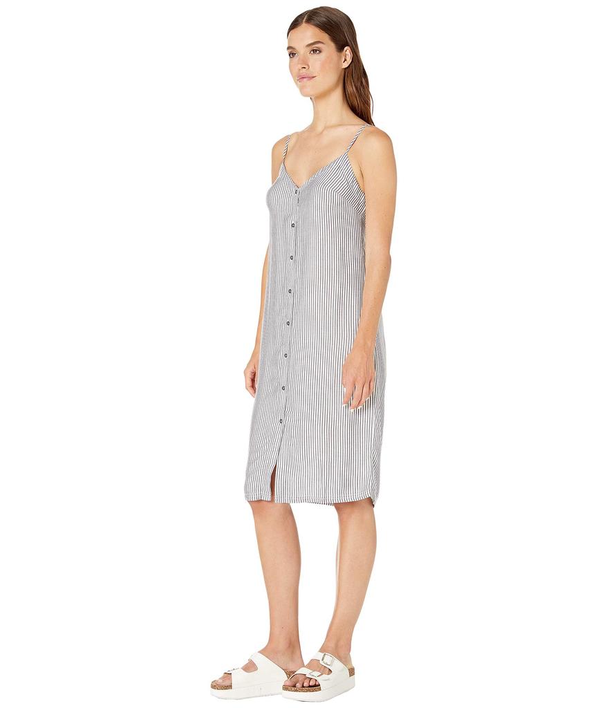 Splendid Button Front Midi Striped Slip Dress