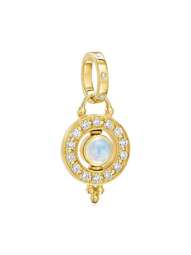 Temple St. Clair Celestial 18K Yellow Gold Moonstone 
Diamond Mini Orbit Pendant