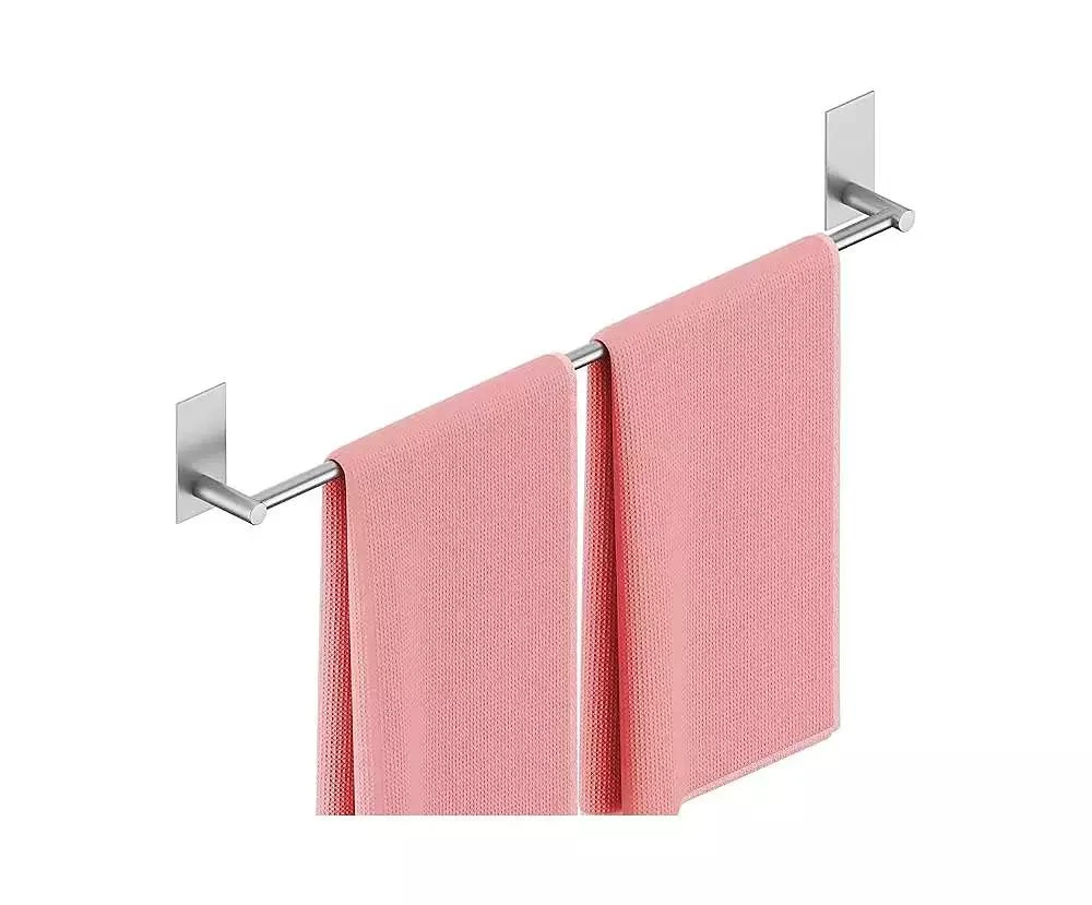 PHYING Self Adhesive Bathroom Towel Bar, No Drill Towel Bar 24-Inch for Bathroom Towel Hangers Stick on Sticky Towel Holder Stainless Steel Rustproof
