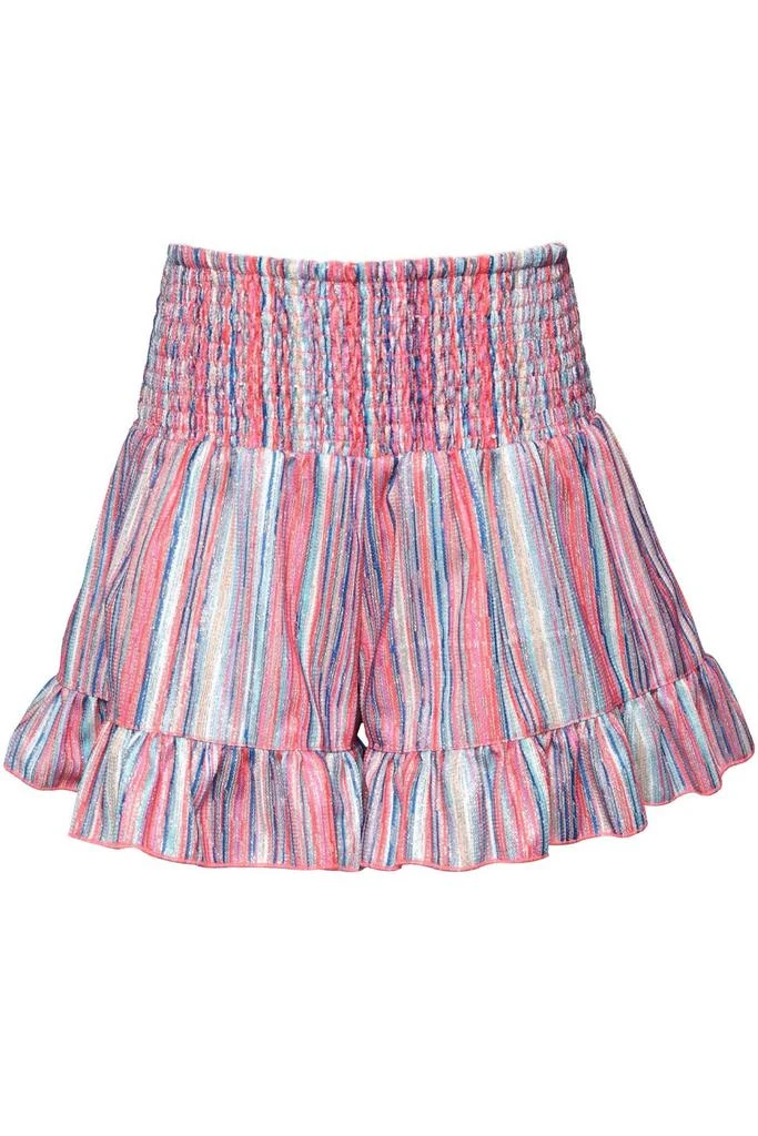 Hannah Banana Hannah Banana - Girl's Glitter Stripe Shorts with Smocked Waist 1