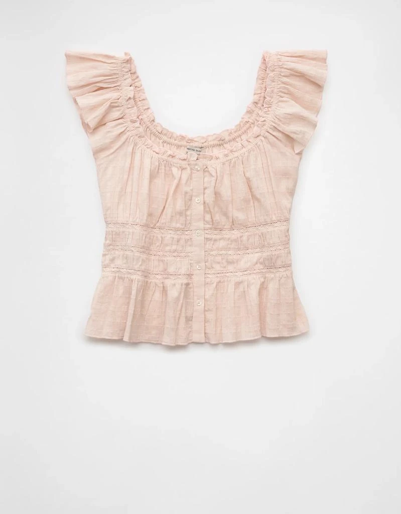 AE AE Ruched Flutter Sleeve Shirt 3