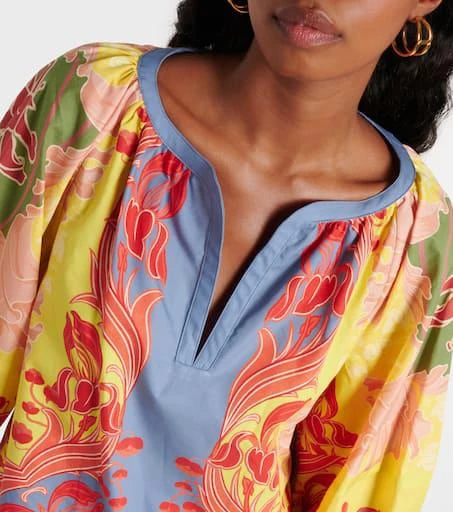 ETRO Printed balloon-sleeve cotton blouse 4