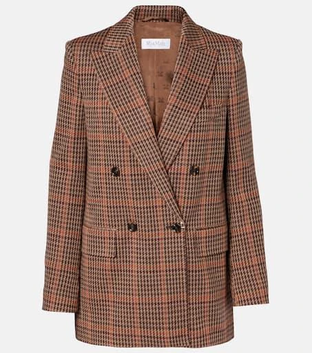 Max Mara Guelfo checked wool and cotton blazer 1