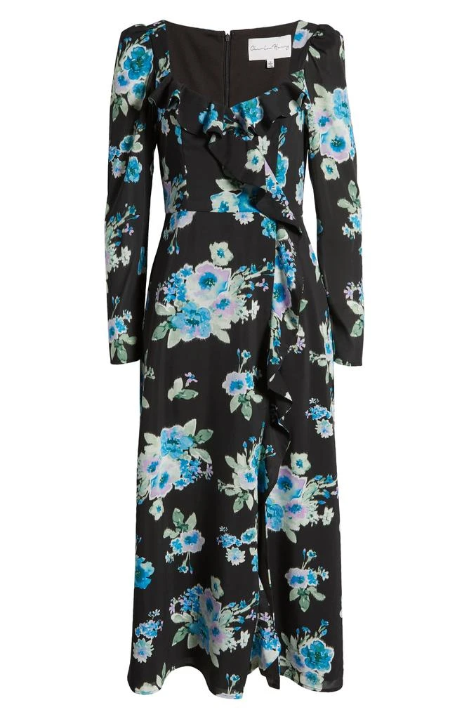 Charles Henry Floral Print Ruffle Long Sleeve Midi Dress 5