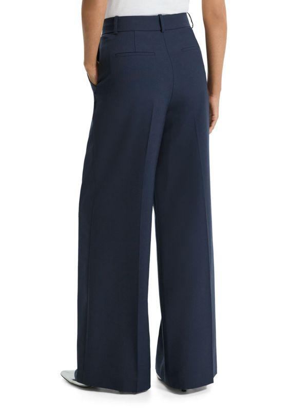 Theory Oxford Wool-Blend High-Rise Trousers