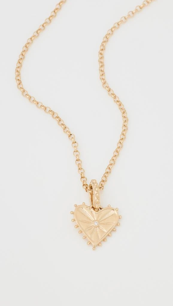 Marlo Laz Mini Dangling Heart Charm on Rolo Chain Necklace 1