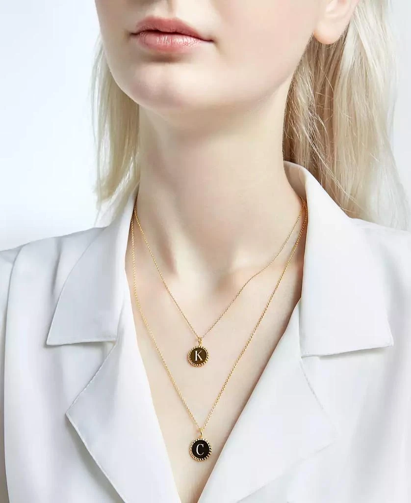 Sarah Chloe Initial Medallion Pendant Necklace in 14k Gold-Plated Sterling Silver, 18" 2