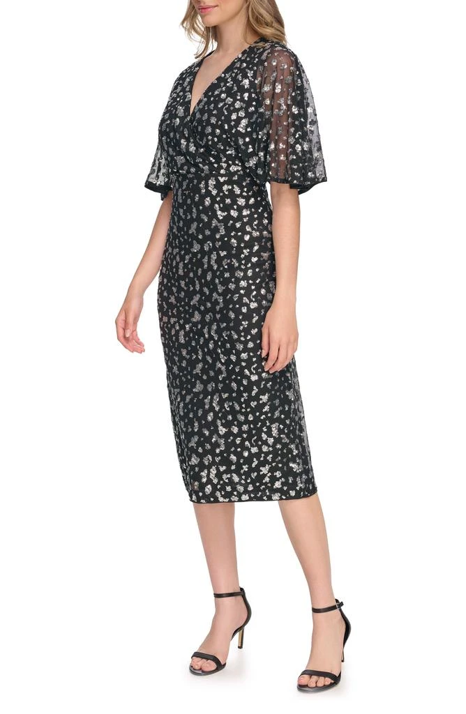 Kensie Sequin Faux Wrap Dress 5