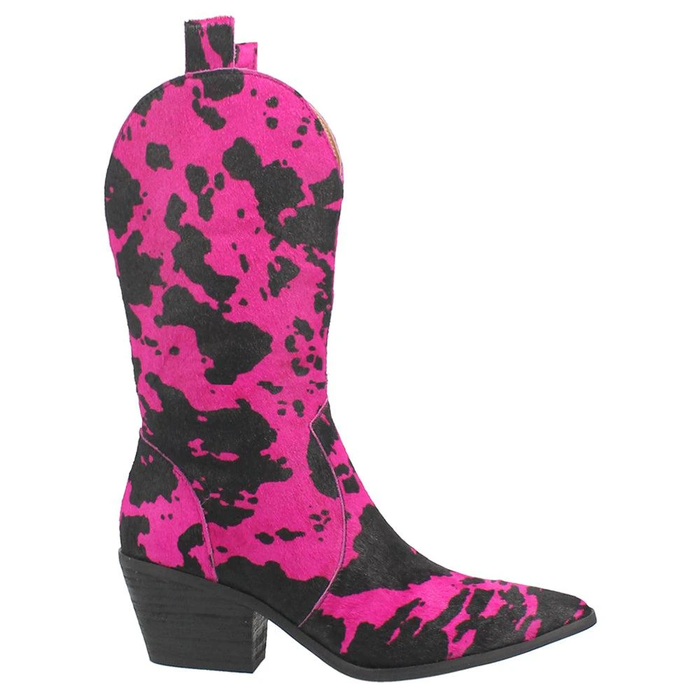 Live A Little Leather Cow Printed Snip Toe Cowboy Boots – On Sale