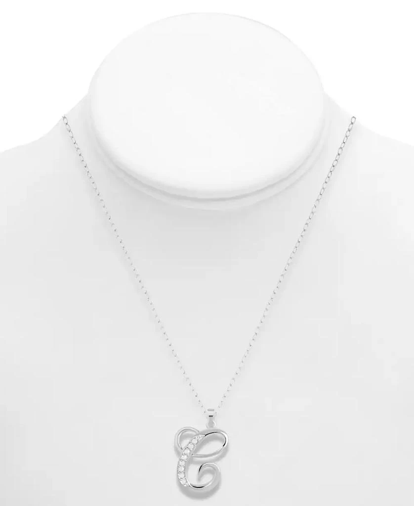 Macy's Diamond C Initial 18" Pendant Necklace (1/10 ct. t.w.) in Sterling Silver 2