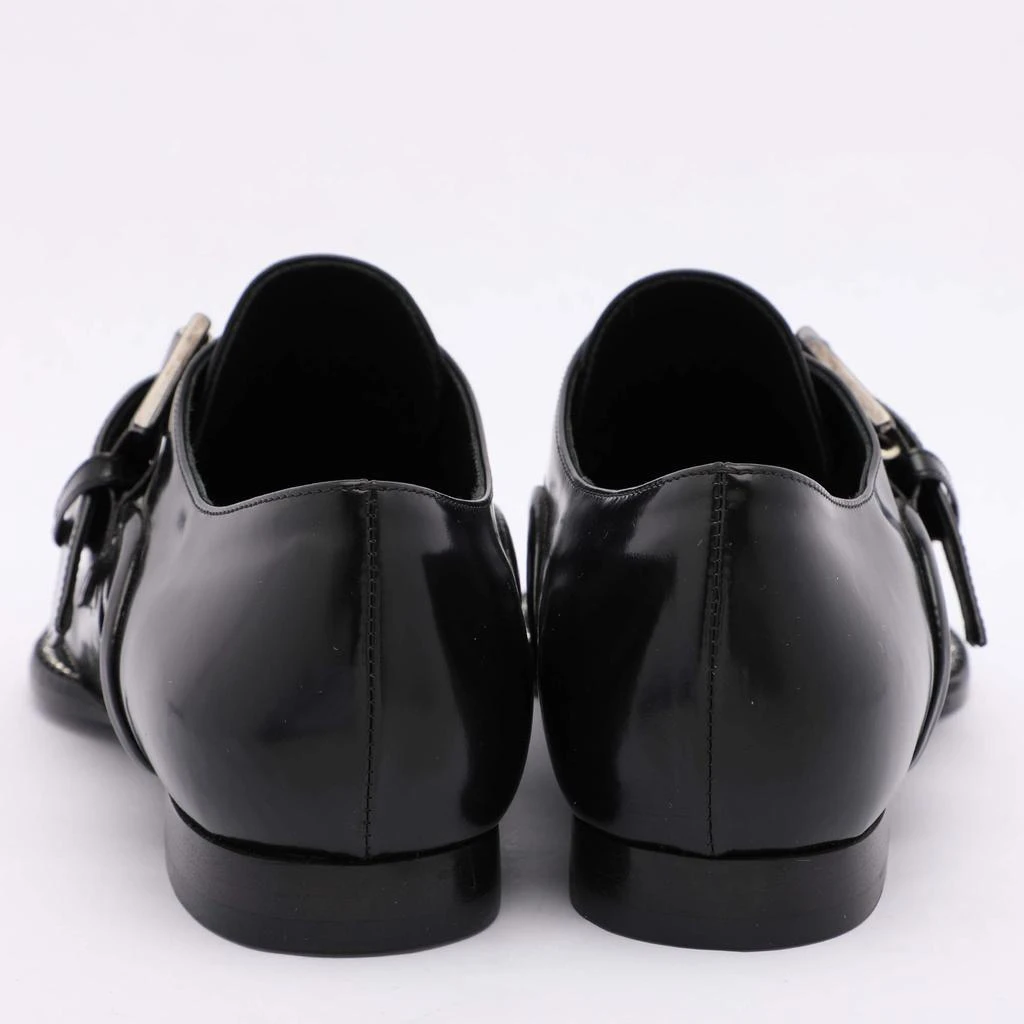 N°21 Nº21 Black Leather Crystal Embellished Buckle Slip On Loafers Size 35 5