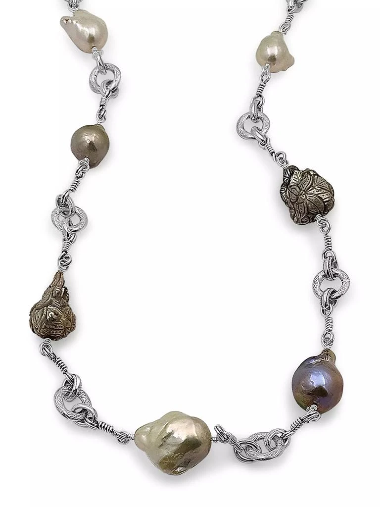 Stephen Dweck Pearlicious Sterling Silver & Baroque Pearl Toggle Necklace 2